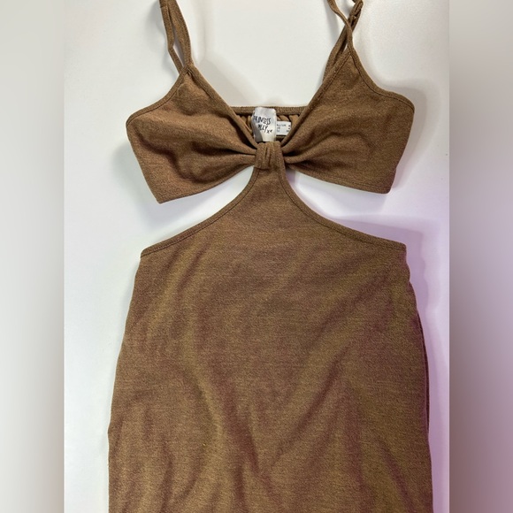 Princess Polly JOCELYN CUT OUT MIDI DRESS | Brown | US 4 - Picture 4 of 5